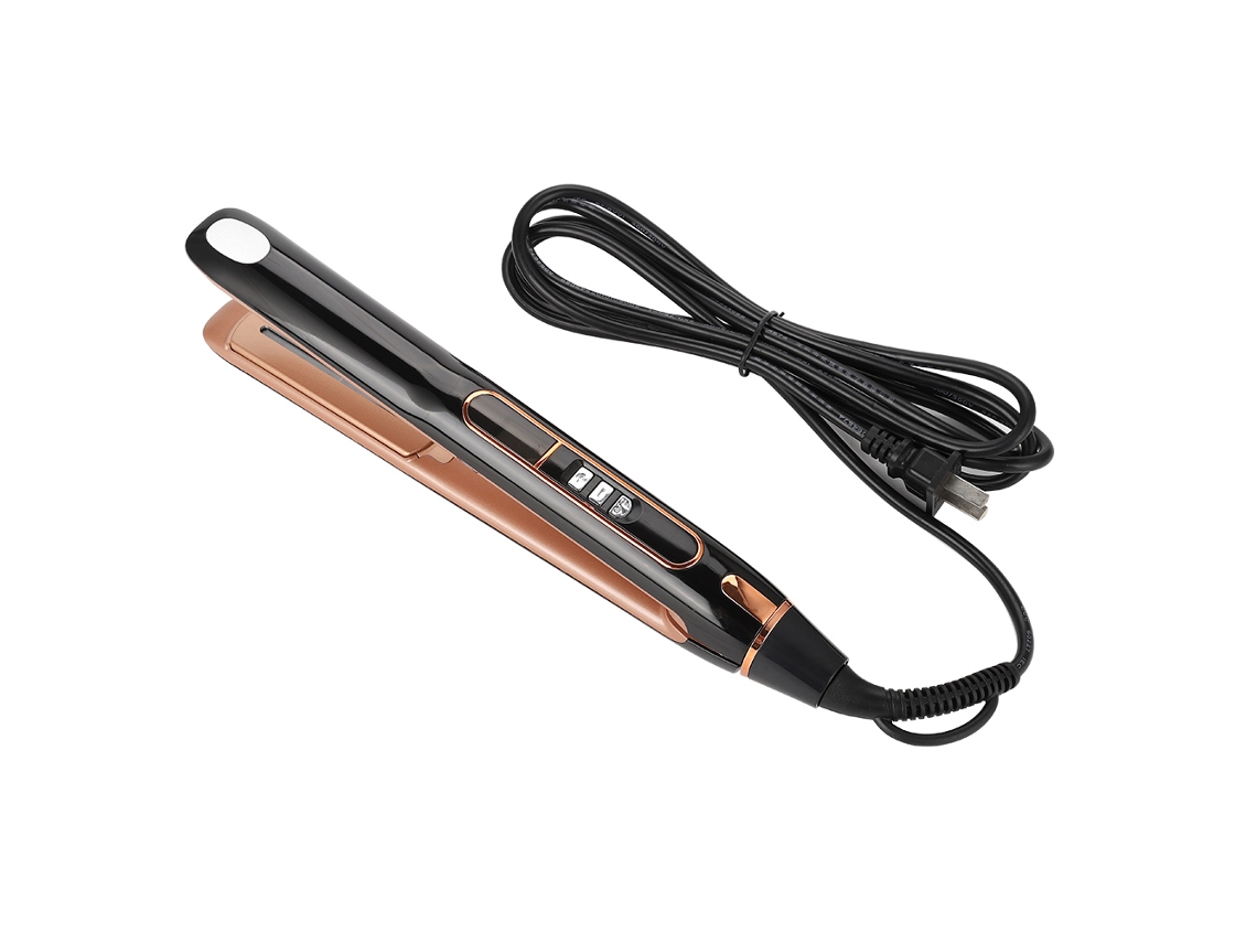 Prancha alisadora e modeladora de cachos Reto, da Penting Tools, com placa de cerâmica turmalina e tela LCD.