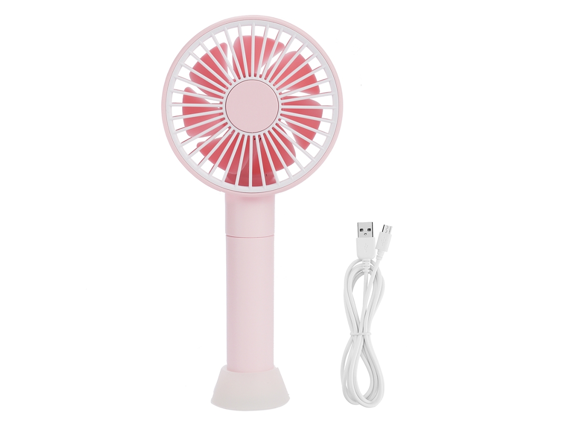 Ventilador Mini Portátil Usb Recarregável Ajustável Rosa