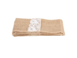 Laxiscreed Pack De 10 Embalagens De Juta Com Renda Para Talheres E Decoração De Casamento Rural