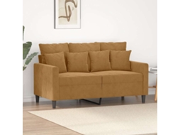 Vidaxl Sofá De 2 Lugares Veludo 120 Cm Castanho