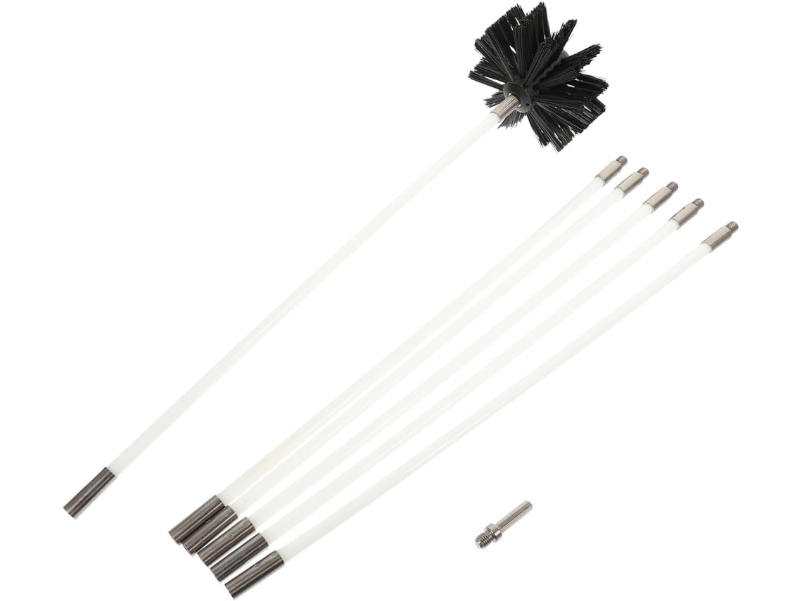Escova Profissional De Nylon Yarnow Para Limpeza Chaminés E Tubulações Internas, Cabo Longo, Preta, Ferramenta De