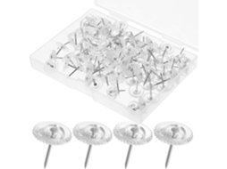 100 Tachininhas de Plástico Transparente para Cortiça Quadrada, Multifuncionais e Fáceis de Transportar, Ideais para Avisos
