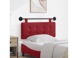 Vidaxl Cabeceira Suspensa Com Luz Led Vinho Vermelho Couro Sintético