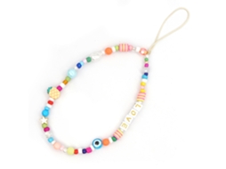 Pulseira Cordão Com Letras, Bijuteria, Alça De Pulso Antideslizante Para Celular, Cordão De Corrente Com Cristais Anti-perda, Cordão De Contas Para Ce