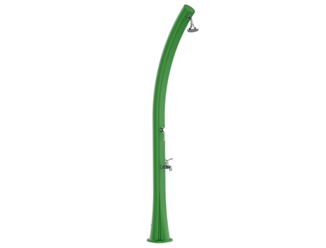 Chuveiro Solar Starmatrix Rio Ss0935 Verde Curvo em Polietileno h 226cm Tanque 25l Lava Pés Verde. Duche Verde Água Quente do Sol.