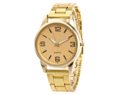 Relógio de quartzo unissex elegante e casual, presente estiloso (dourado)