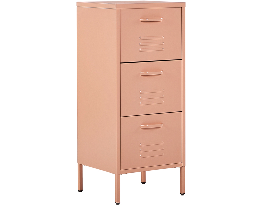 Unidade De Armazenamento Prática Beliani Wostok De Aço Rosa Pêssego 43x40x103