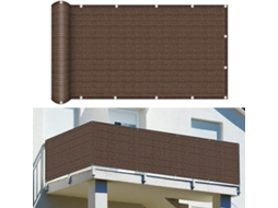 Tela De Privacidade, Guojun, 140 X 300 Cm, Hdpe, 220 G/m², Respirável, Resistente Aos Raios Uv, Marrom
