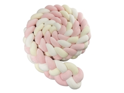 Protetor De Berço Quatro Tranças Faixa Anticolisão, Almofada Protetora Para Berço (branco, Amarelo, Rosa - 2,5 Metros) Spqment