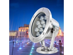 Refletor Led Subaquático Giratório Submersível Fontes Prova Ip68 Piscinas Lagos Jardim 24v 3w Luz Azul À D Água GOKOCO