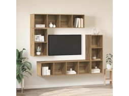 Vidaxl Conjunto de Móvel de Tv 4 Pcs Carvalho Artesanal