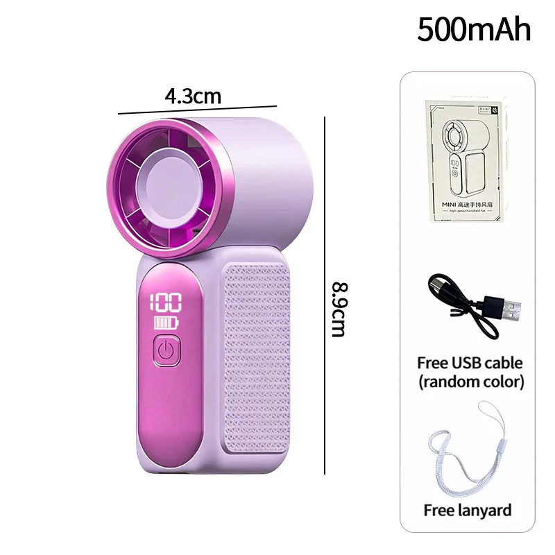 Mini Ventilador de Mão MDUG com bateria de 1200mah, USB