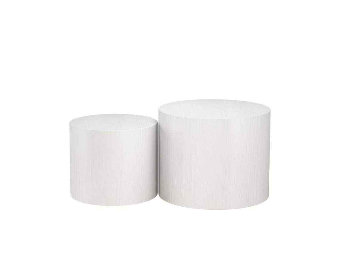 Conjunto De Mesas De Sala Giva, 48x38cm, Branco, Vicco
