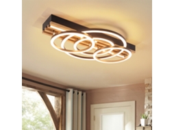 Zmh Candeeiro De Teto Led Moderno Com Anel Geométrico 50cm 60w Regulável Com Comando Para Sala De Estar E Sala De Jantar