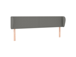 Cabeceira de Cama com Abas Tecido Cinzento Escuro MAISON EXCLUSIVE (203x23x78 cm)