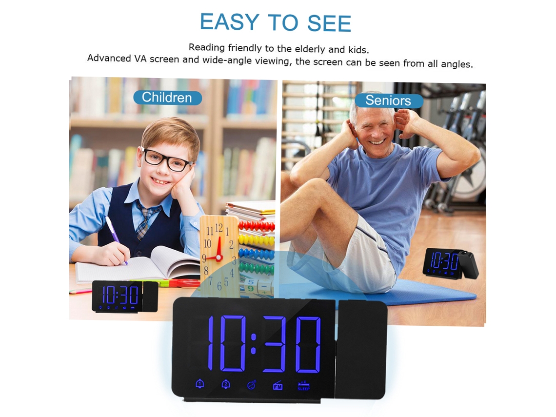 Reloj Despertador Proyección Fm Radio Usb