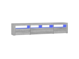 Móvel de TV com luzes LED 210x35x40 cm Sonoma Cinza EXCLUSIVO DA MAISON