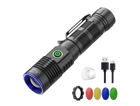 Lanterna Multicolorida 5 Em 1 Led Lanternas Táticas Recarregáveis ??de Alto Lúmen Venisymlis