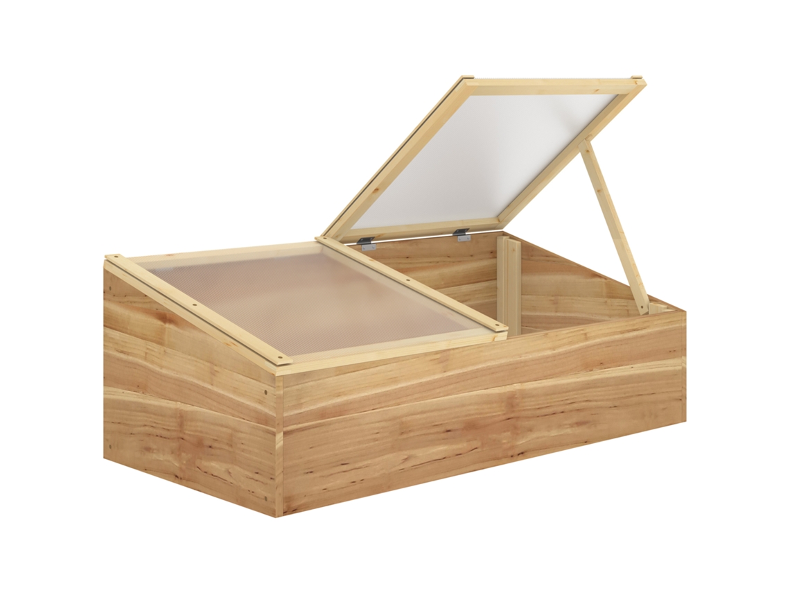 Mini Serre Of Jardin Serre For Semis Dim . 100l X 50l X 36h Cm Roof 2 Pans Ouvrables Séparemment Panneaux Of Polycarbonate Wood Sapin Pré-huilé