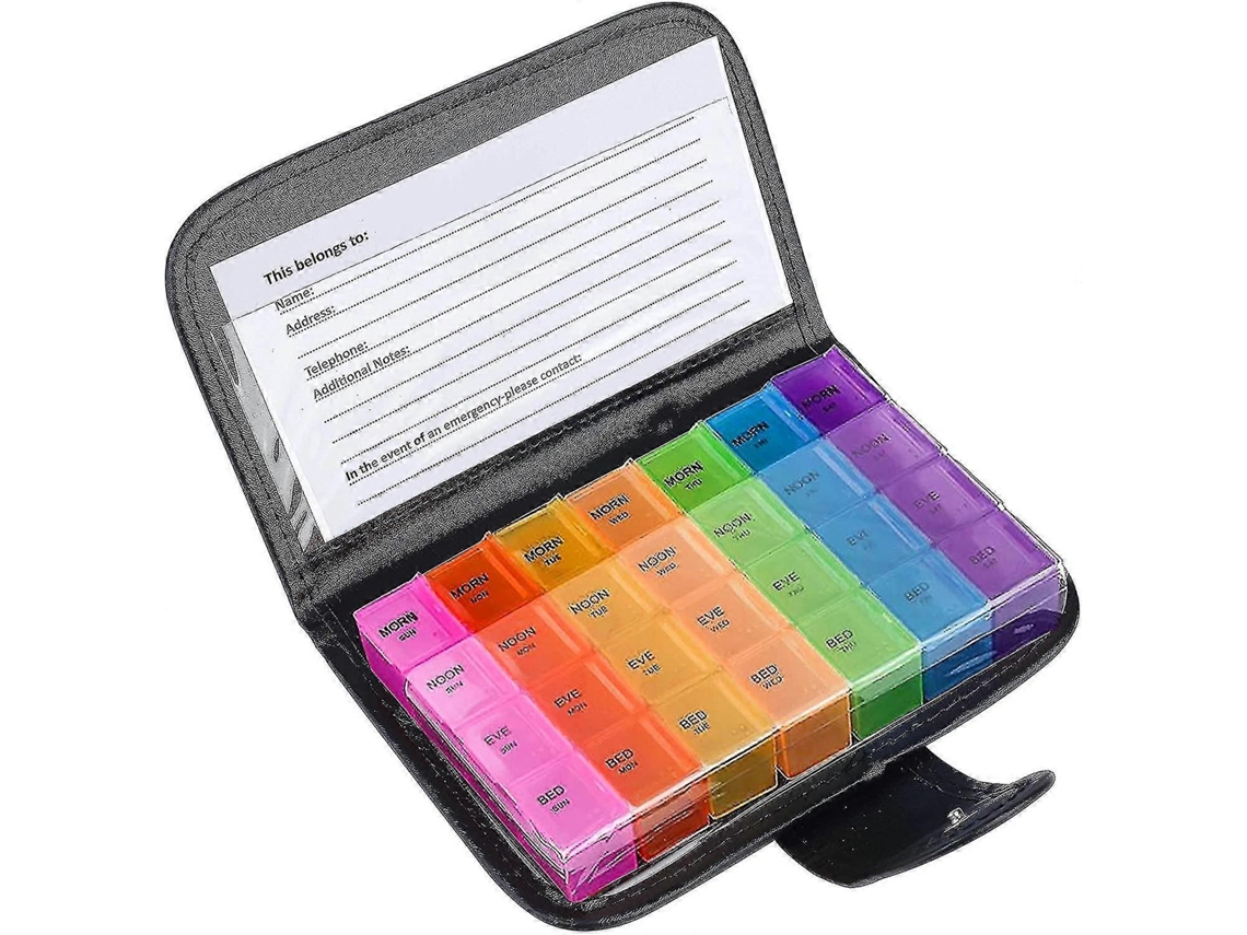 Porta Comprimidos Semanal Multicolorido Com 28 Compartimentos Para 7 Dias. Nostalgia88