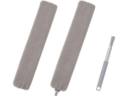 Plumero Retráctil Con Mango Telescópico De Acero Inoxidable - Plumero Plano De Microfibra Lavable - 140 Cm