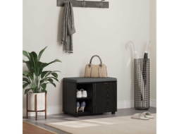 Vidaxl Banco De Hall Com Almofada Carvalho Preto 60 X 38 X 46 Cm