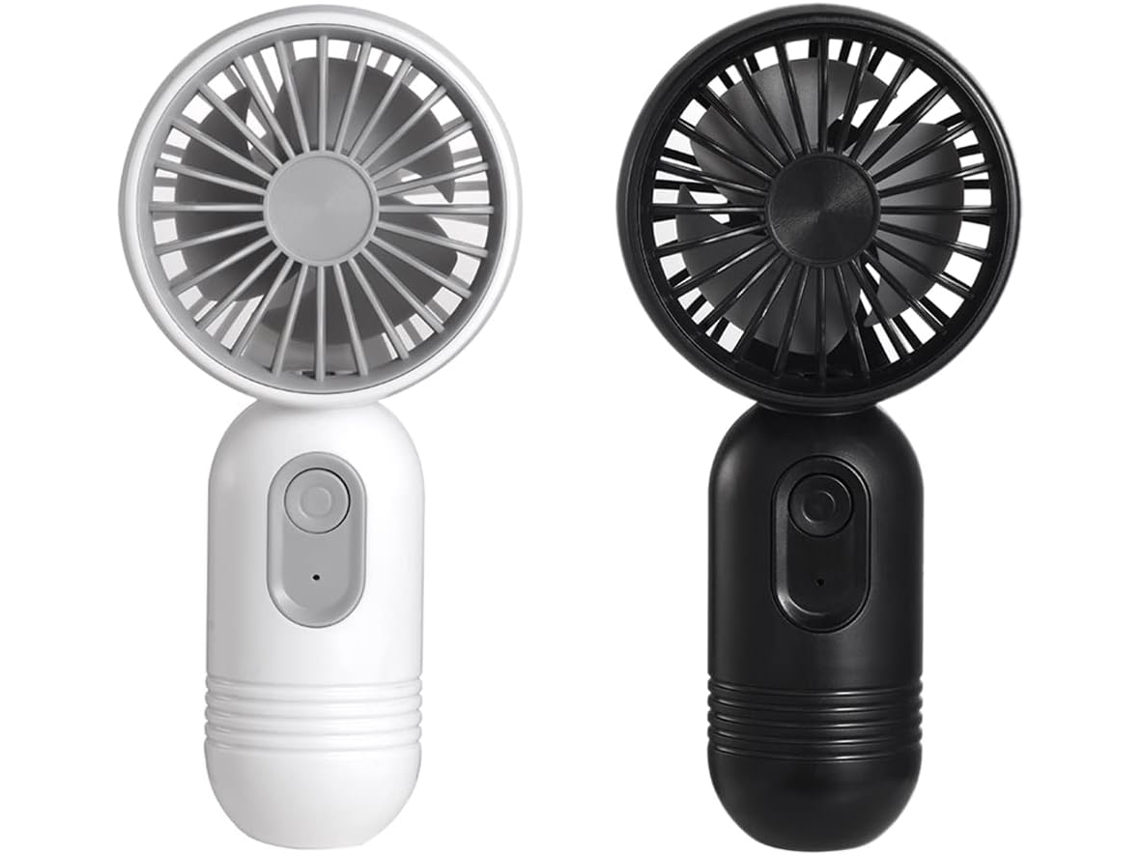 Mini Ventilador Portátil Pessoal, Pacote De 3, 3 Velocidades De Vento, Prático Para Viagens, Com Bateria Recarregável Usb, Branco E Preto Lalamoli