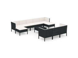 Conjunto Lounge Jardim 12 Pcs com Almofadões Verdes MAISON EXCLUSIVE