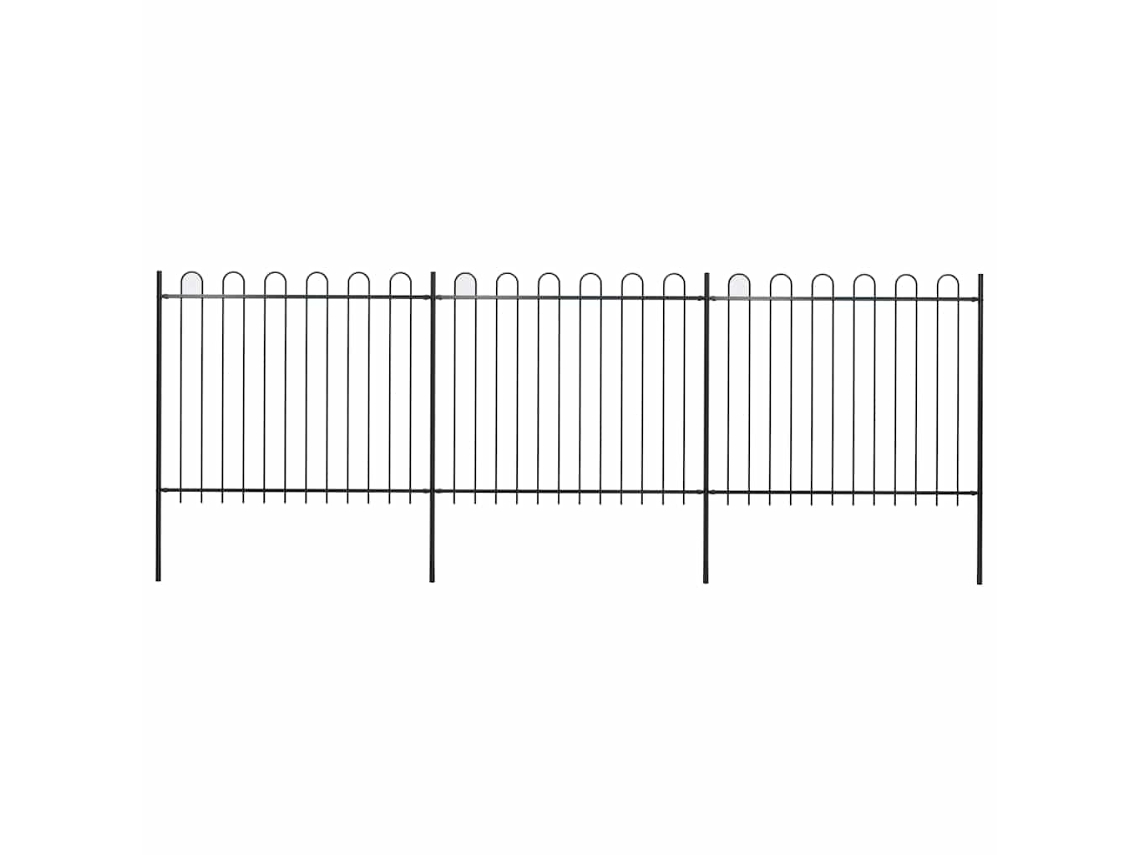 Vidaxl Cerca De Jardim Com Arco Superior Em Aço 537x150 Cm Preta