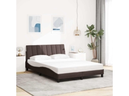Vidaxl Estrutura De Cama Sem Colchão Hanko 120x200 Cm Tecido Castanho-escuro