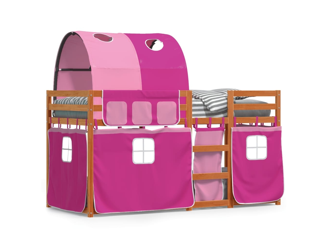 Bunk Bed, Bunk Beds Vidaxl Cor-de-rosa Madeira De Pinho (90 X 190 Cm)