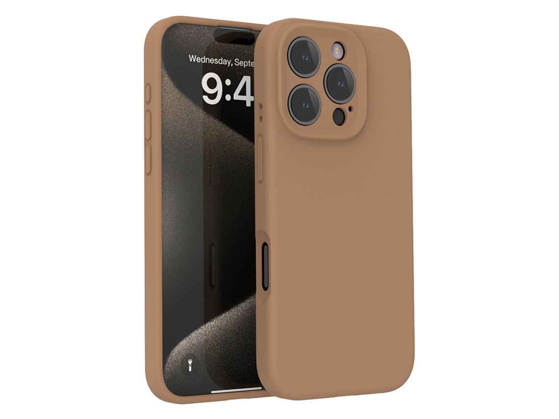 (cáqui, Iphone 14 Pro) Capa De Silicone Líquido — Compatível Com A Série Iphone — Proteção Total Da Lente E Resistente A Quedas