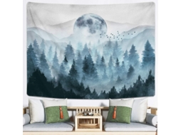 Tapiz De Bosque Nebuloso Com Montanhas E Árvores Mágicas Para Decoração Natural Interior E Exterior