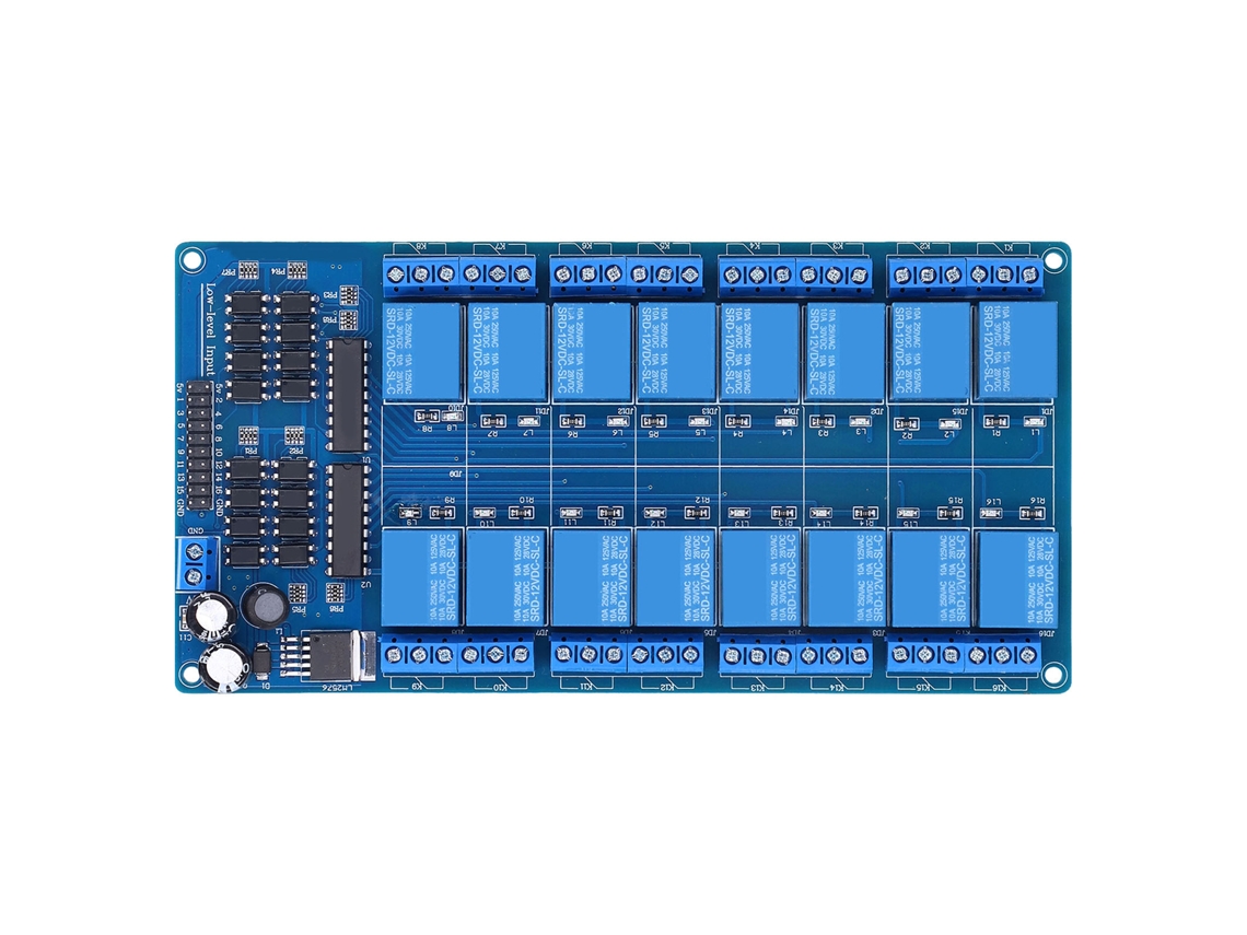 Módulo Relé 16 Canais 12v Com Interface Rj45