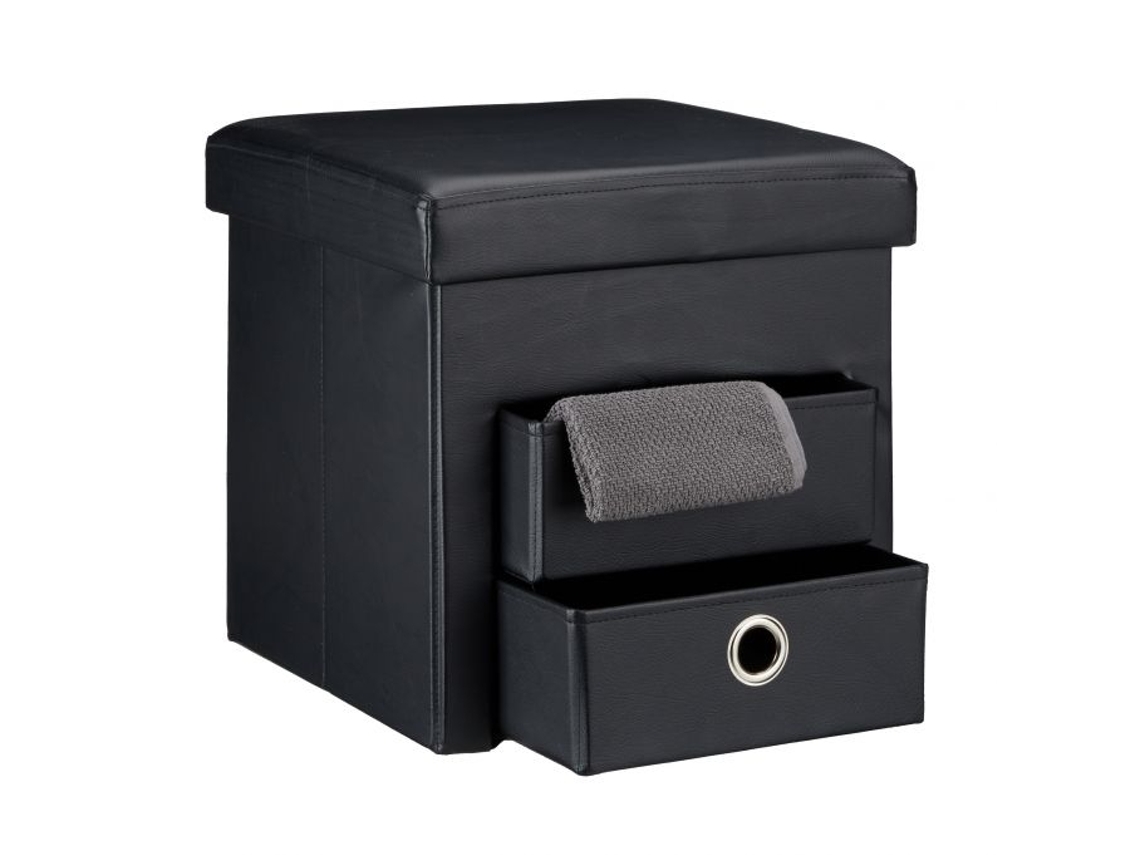 Banqueta Em Imitação De Pele Com 2 Compartimentos