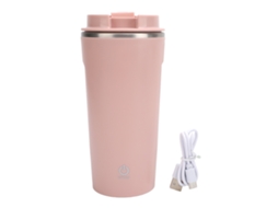 Caneca de café auto agitante em aço inox com carregamento Usb para escritório, carro e casa, rosa LAXISCREED