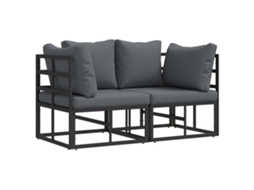 Conjunto 2 Móveis Para Exterior Vidaxl Preto Metal (71,5 X 71,5 X 71 Cm)