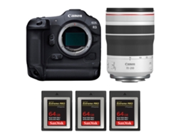 Eos R3 + Rf 70 200mm F/4 L Is Usm + 3 Sandisk 64gb Extreme Pro Cfexpress Type B + Ebook “20 Dicas para Fotos Que Impressionam” CANON