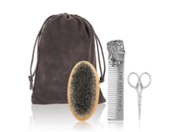 Escova E Pente Para Barba Mane Em Aço Inoxidável, Conjunto Para Barbear, Modelar, Limpar E Cuidar. Jinyubo Store