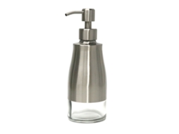 Dispensador De Aço Inox Com Recipiente De Vidro, Recarregável