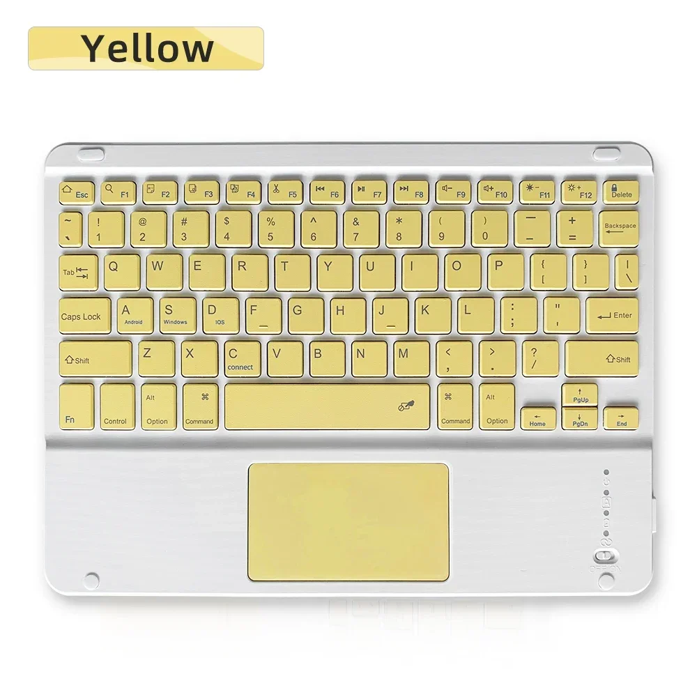 Teclado Sem Fio Recarregável Bluetooth para Android, Ios e Windows. MDUG (amarelo com Idiomas Coreano e Inglês)