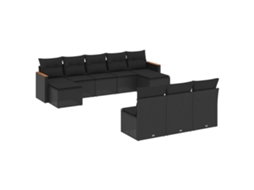 Garden Sofa Set, Garden Sofa Sets Vidaxl Preto Rattan / Vime (n/a)