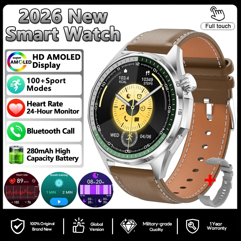 (pulseira Marrom) Smartwatch Com Gps, Recursos Para Esportes Ao Ar Livre, Monitoramento De Saúde Por Nfc E Chamadas Via Bluetooth.