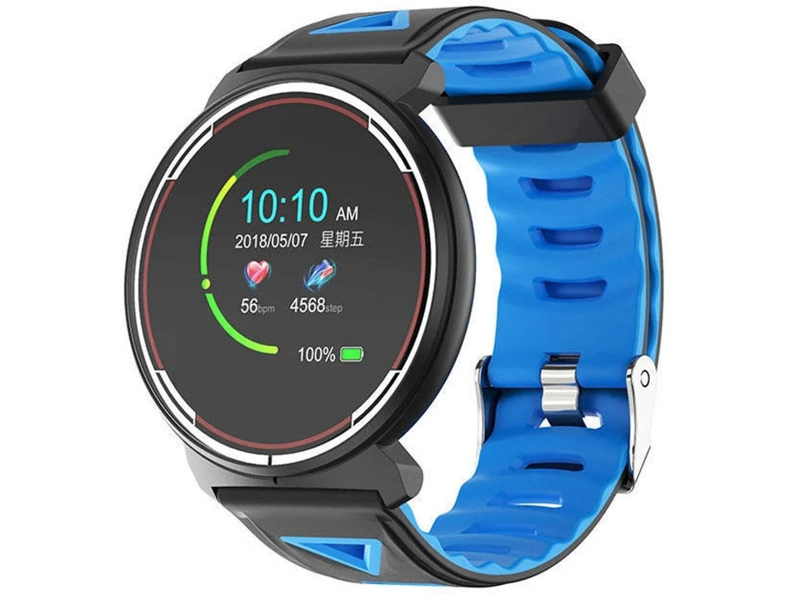 Smartwatch Android iOS Frequência Cardíaca Pressão Arterial Rastreador de Fitness IP68 Contador de Calorias Teste Bluetooth Bestvite (Azul)