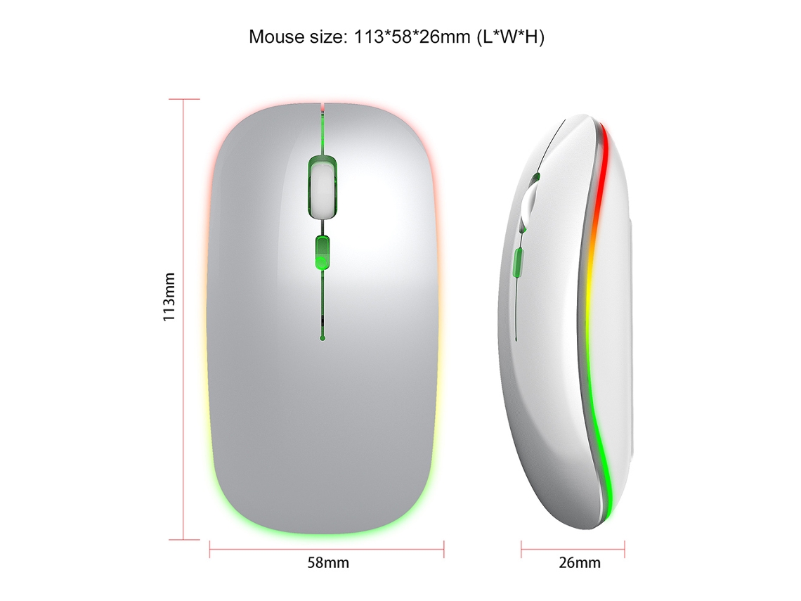 Mali rato Sem Fio M40 Ultra Fino Recarregável 2.4g Silencioso com Design Ergonômico e 3 Velocidades Ajustáveis Preto