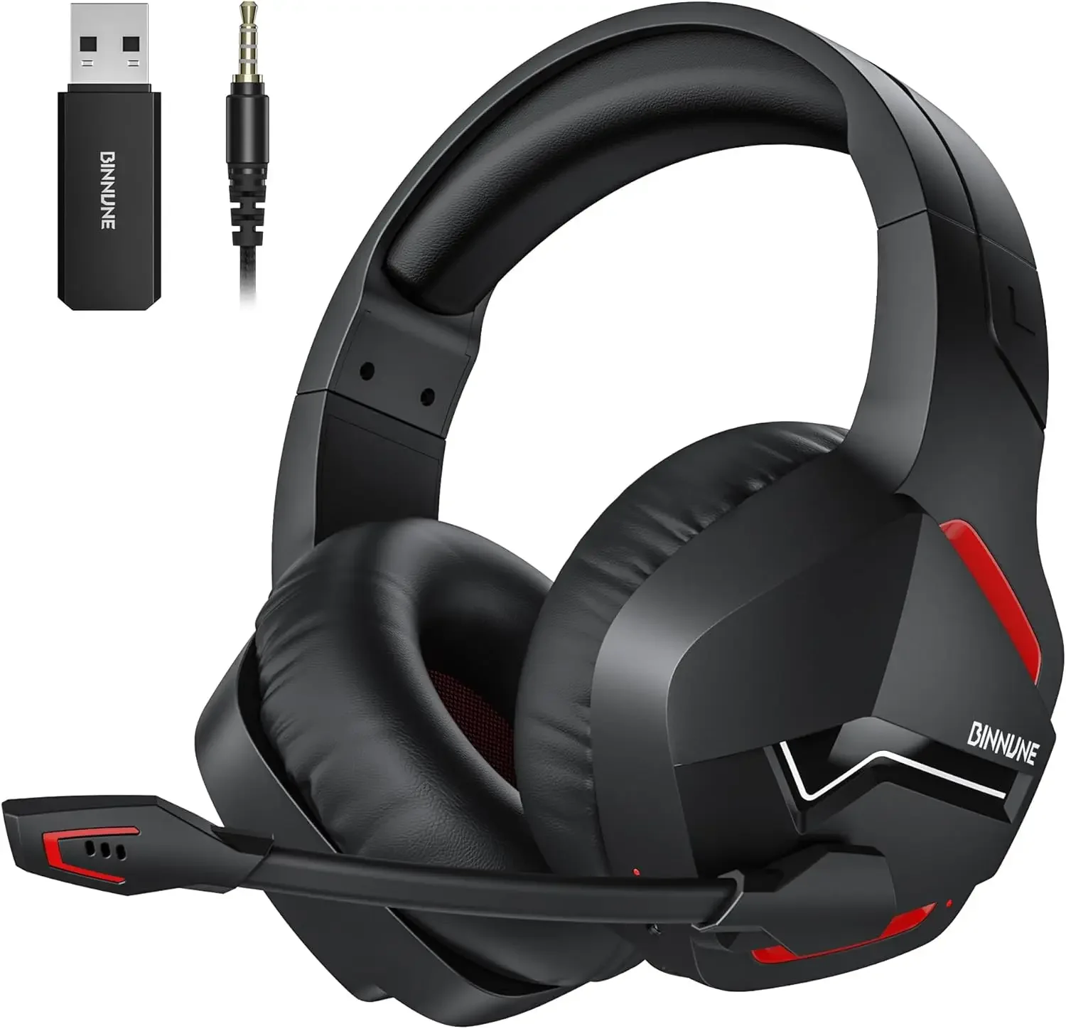 (vermelho) Fone De Ouvido Gamer Sem Fio Duplo Com Microfone Compatível Com Pc/ps4/ps5