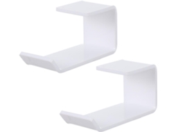 Gancho Para Fone De Ouvido Em Acrílico Branco, 2 Peças, Instalação Sem Furos Embaixo Da Mesa, Suporte Prático Para Fone