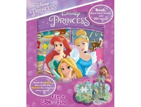 Livro Disney Princess First Look and Find and Shaped Puzzle Princess Jewels Box Set de Pi Kids (Inglês)