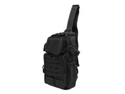 Mali mochila Outdoor de Peito Multifuncional Impermeável de Nylon com Grande Capacidade para Camping e Viagens Preta