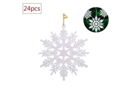 24 Enfeites de Natal em Forma de Floco de Neve e Decorações Brancas Brilhantes para Árvores, Ergonômico, Uso Diário STELASPLEN